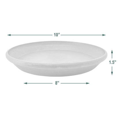 Arcadia Garden Products PSW Pot Collection AP25TCM 10-inch Plastic/Stone/Wood Composite Plant Saucer Drip Tray – No Drainage Hole (Drillable), Indoor/Outer Water Tray, Terra Cotta Marble Color