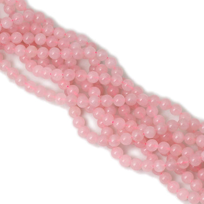 CHEAVIAN 45PCS 8mm Natural Rose Quartz Gemstone Round Loose Bead Pink Crystal for Jewelry Making 1 Strand 15"