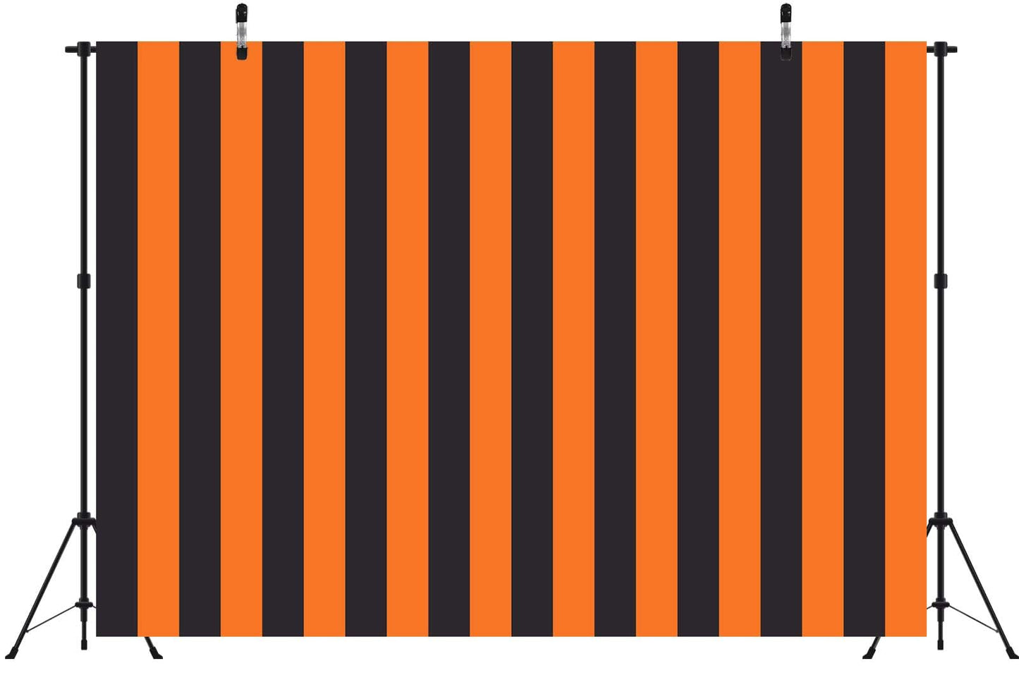 BELECO 10x8ft Fabric Black and Orange Stripe Backdrop Orange Black Striped Background for Halloween Party Decorations Banner Birthday Shoot Photo Studio Props