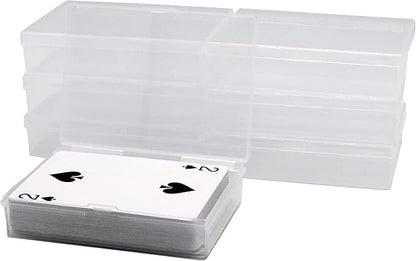 SOSOHOME 6 Pack Playing Card Deck Boxes Fits Baseball Trading Cards, Gaming Cards, Empty Plastic Storage Box, Snaps Closed