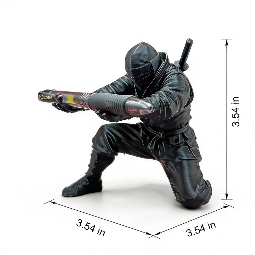2SupMask Ninja Pen Holder for Desk, Black Ninja Decor Pen Stand Pencil Holder Desk Accessories for Office Home Classroom