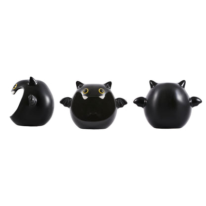 Bico Black Bat Ceramic Candy Bowl Holder with Large Opening, Dish for Candy, Cookie, Candles, Halloween Decoration, Day of The Dead Decor