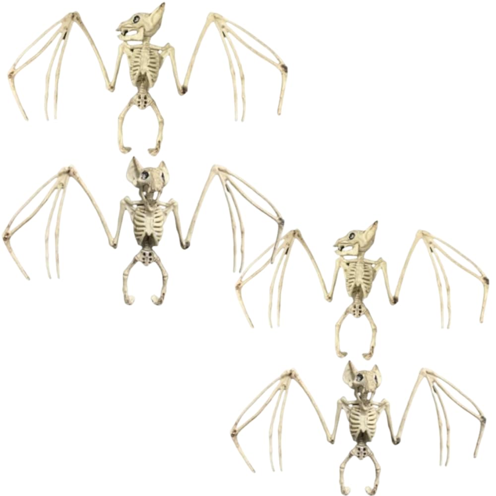 Aweilan Halloween Animal Skeleton,Horrible Bat Skeleton Simulation Model Vivid Bat Bone for Yard Garden Lawn Patio Halloween Party Favors Decor (4)