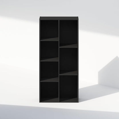 Furinno Reed Closet Organizers and Storage, 7-Cube Closet Organizer, Open Shelf Closet Storage, for Wardrobe, Bedroom, Living Room, Blackwood