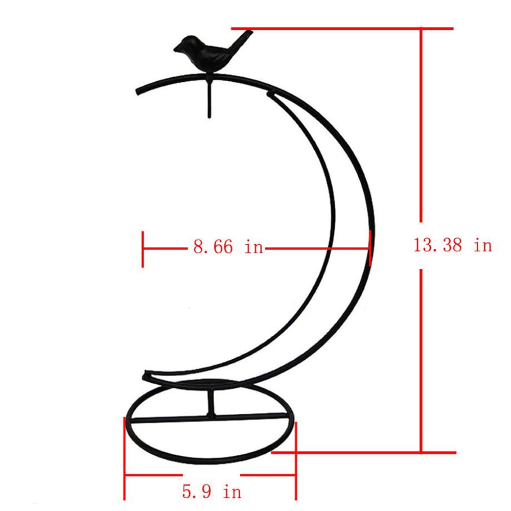 YY YEARCHY Ornament Stand Display Metal Stand Air Plant Stand Flower Pot Holder Iron Pothook Stand for Hanging Glass Globe Ball (Moon&Bird 3 Pcs)