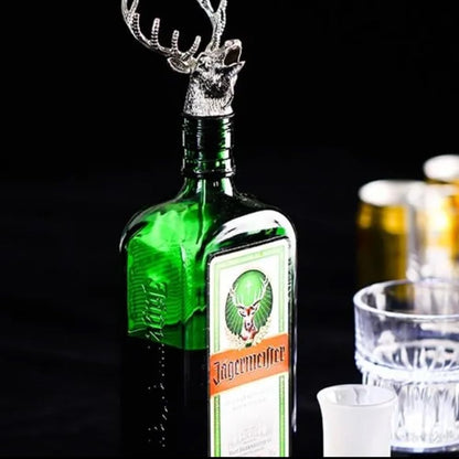 Zinc Alloy Animal Bar Liquor Bottle Pourer Liquor Pour Spout Sdjdhej 1Pcs Deer Head Bottle Tipping Nozzle Silicone Stoppers for Christmas and Halloween Decorations (Deer head)