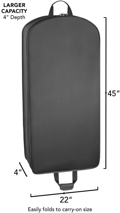 WallyBags® 45” Deluxe Extra Capacity Travel Garment Bag with two accessory