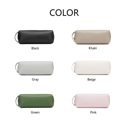 YONBEN Pencil Case Soft School Pencil Pouch Bag for Easy Carry Stylish and Durable (Beige,Faux leather)
