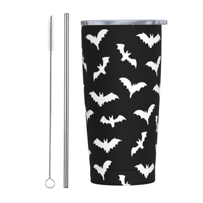 Perinsto Bats Halloween 20oz Travel Tumbler With Lid And Straw, Stainless Steel Tumblers Insulated Coffee Cup Mug Gift For Men Women