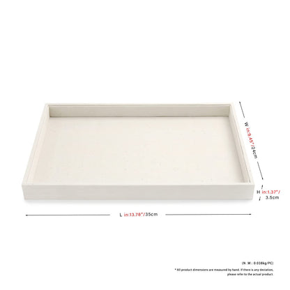 Oirlv linen Jewelry Display Trays Stackable Necklace Bracelet Ring Showcase Display Empty Plate(Pack of 1)