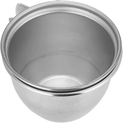 Stainless Steel Parrot Food Water COOP Cup Bird Feeding Dish Feeder CLAMP Holder for Birds (7.5CM)