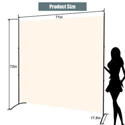 Room Divider Folding Privacy Screens with Wheels, 6FT Tall Divider for Room Separation, Movable Room Partitons and Dividers, Indoor Room Dividers Panel with Fabric (Beige, 1 Panel-71‘’-Standard)