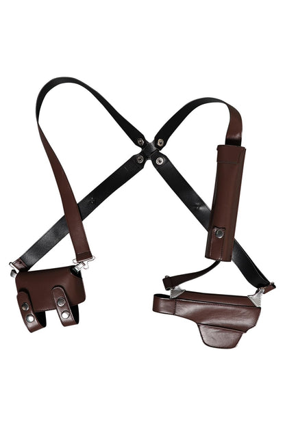 Verycos Men Cosplay Belt Chest Harness Belt Shoulder Strap Belts Back Cross Leather Punk Costume Accessory