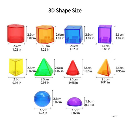 Math Task Boxes Set of 5 Math Manipulatives Themes 230+ Pieces of Number Rods, Base Ten Blocks, Ten Frame Disc Counters, Place Value Blocks, 0-9 Numbers, 3D Shapes, Activity Cards (3D Shapes)