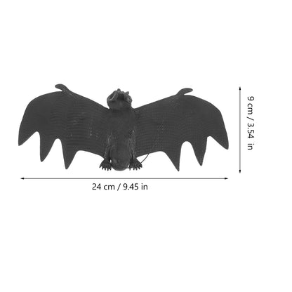 LUOEM 3 PCS Halloween Simulation Hanging Bats Realistic Looking Spooky Rubber Hanging Bats Props for Halloween Decoration (24 x 9cm)