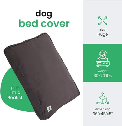 Molly Mutt Huge Dog Bed Cover - I’m A Realist Print - Measures 36”x45”x5’’ - 100% Cotton - Durable - Breathable - Sustainable - Machine Washable Dog Bed Cover