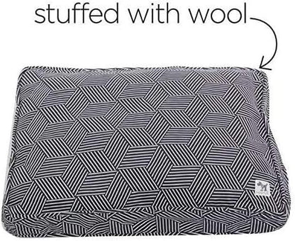 Molly Mutt Sheepy Wool Crate Mat - 100% Cotton Canvas Cover with Temperature-Regulating 100% Natural Wool-Filled Insert Dog Bed - Soft & Supportive Wool-Filled Bed - (48"x30"x2.5", Rough Gem)