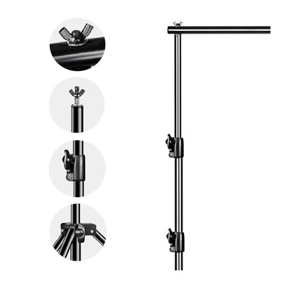 Slow Dolphin Photo Video Studio 10ft (W) x 9.2ft (H) Heavy Duty Adjustable Photography Backdrop Stand Background Support System Kit with Carry Bag, Aluminum, 4 Cross Bars, 2 Support Stands, Clamps
