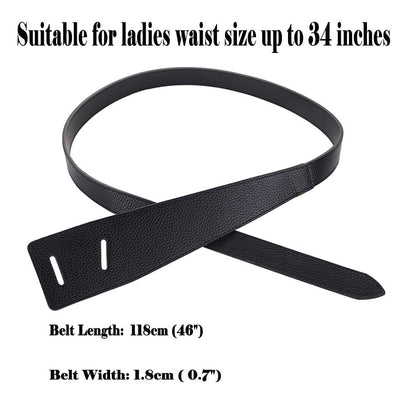 ALAIX Women's Leather Belt Dress Belt for Jeans Jumpsuit Coat Fashion Tie a Knot Genuine Leather Waist Belt Black
