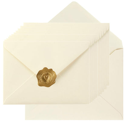 100 Pieces A7 Envelopes 5x7 Cream Color, 5.24 x 7.24 Inches