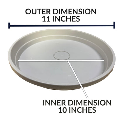 smart spring 10 Inch Plant Pot Tray USA Made – Durable Plastic Flower Pot Saucer – Plant Water Catcher for Indoor Outdoor Garden (6, Rustic Stone)