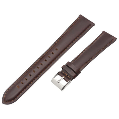 AMHUGE Extra Long Italian Genuine Leather Watch Strap-18mm，20mm，22mm，24mm Width -Brown Black Calf Leather Watch Band for Big Wrist Men or Women (18mm, Dark Brown)