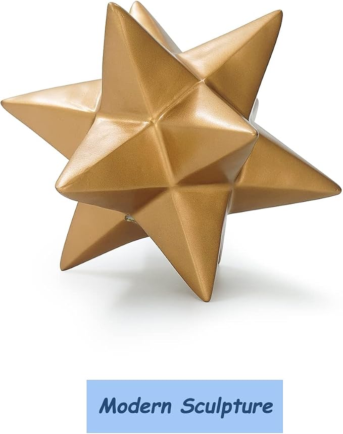DreamsEden Golden Star Sculpture, Resin Decorative Ornaments Modern Home Decor Accent