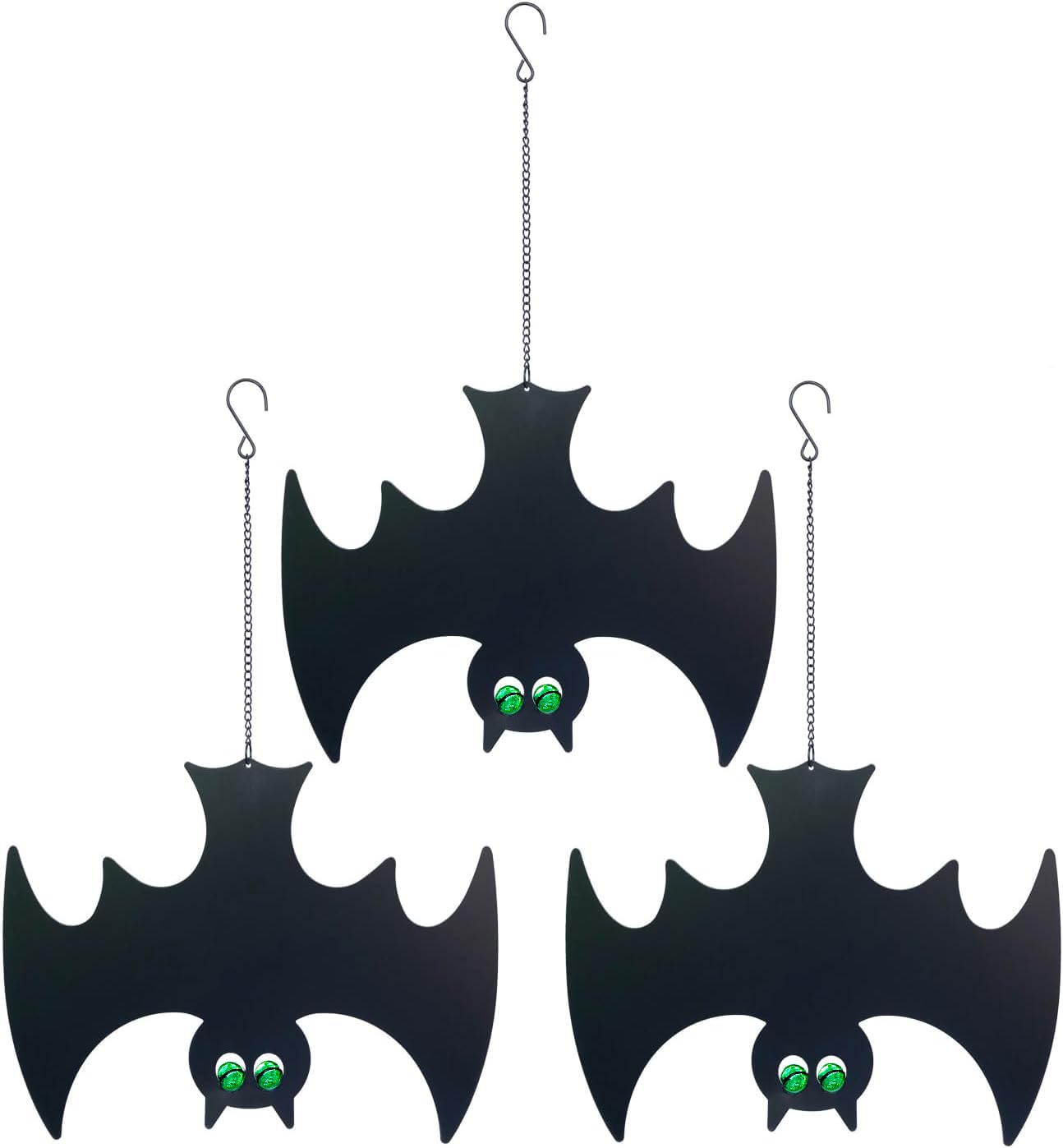 Manortang Bats Hanging Halloween Decorations with Glowing Eyes 3pcs Spooky Stylish Décor for Fun Halloween…