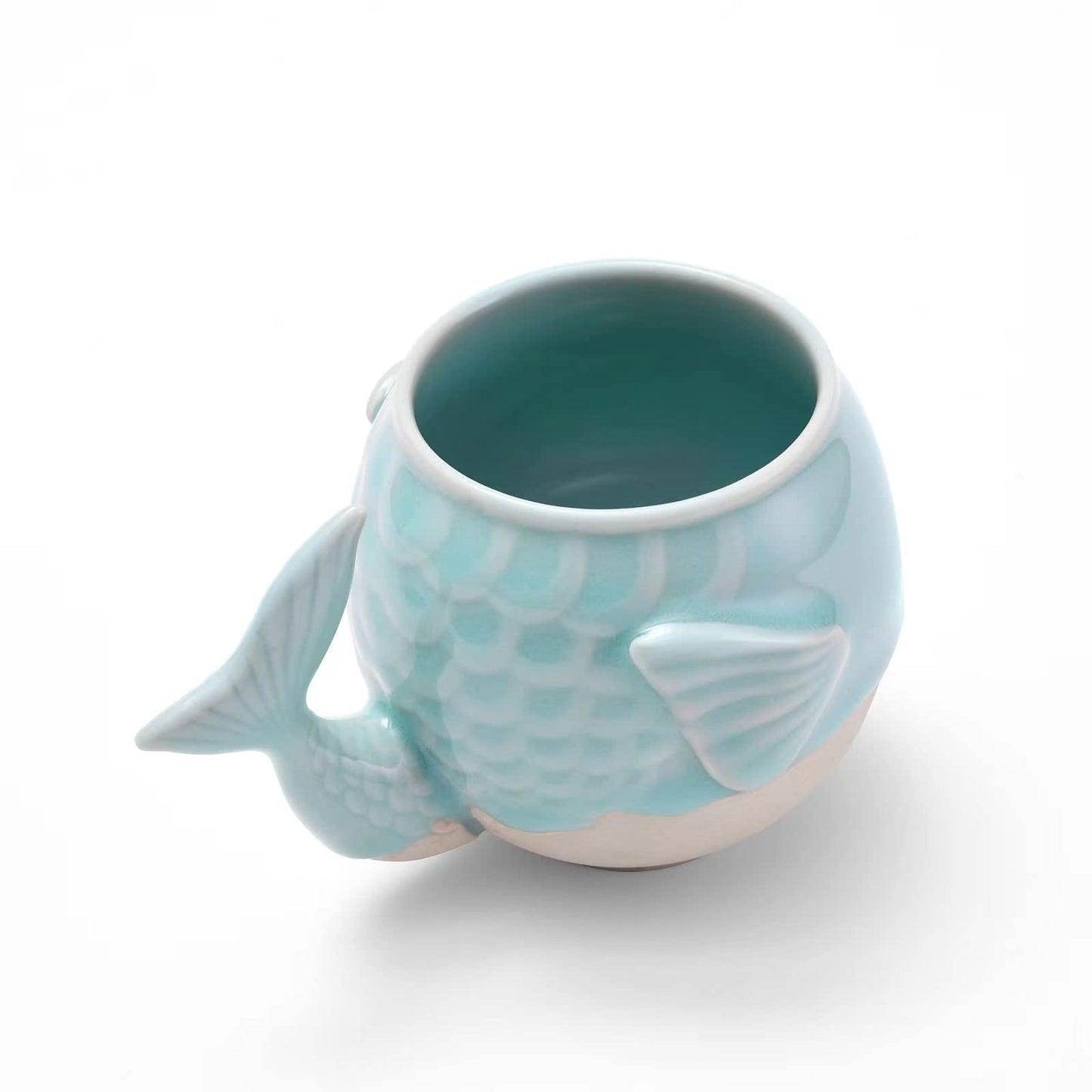 Whale Succulent Planter Gift – Handmade Longquan Celadon Ceramic Plant Pot, Cute Small Planter for Desk Window Decor, Housewarming Birthday Gift for Women Plant Lovers