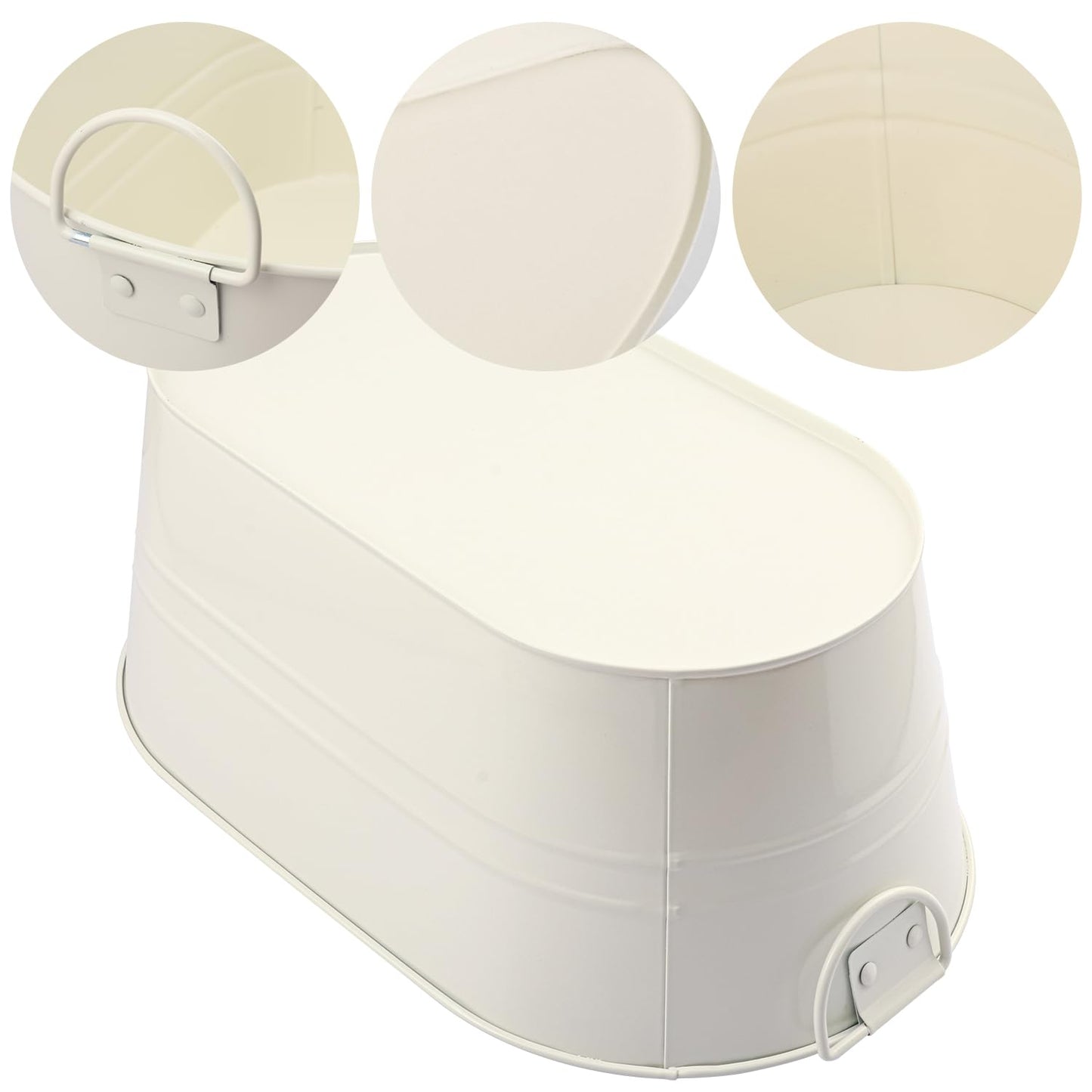 Yiksonyo 3 PCS 15.3 x 9 x 6 inches White Metal Galvanized Tub with Iron Handles, 3 Gallon Beverage Tubs for Parties, Large Ice Buckets for Beer, Wine, Cocktails & Outdoor Events