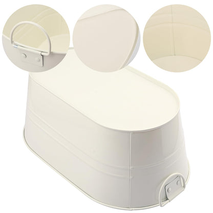Yiksonyo 3 PCS 15.3 x 9 x 6 inches White Metal Galvanized Tub with Iron Handles, 3 Gallon Beverage Tubs for Parties, Large Ice Buckets for Beer, Wine, Cocktails & Outdoor Events