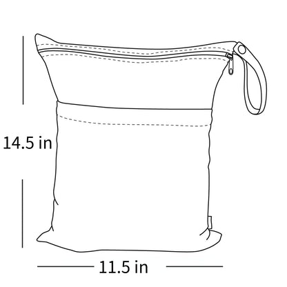 ALVA ALVABABY 2pcs Cloth Diaper Wet Dry Bags Waterproof Reusable with Two Zippered Pockets Travel Beach Pool Daycare Soiled Baby Items Yoga Gym Bag for Swimsuits or Wet Clothes L2629