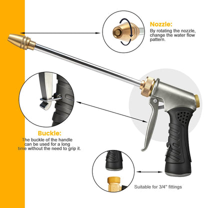 Garden Hose Nozzle with Soap Dispenser, High Pressure Water Nozzle with Adjustable Spray Patterns for Watering Plants, Car Washing, and Pet Showering (Foam Gun B)