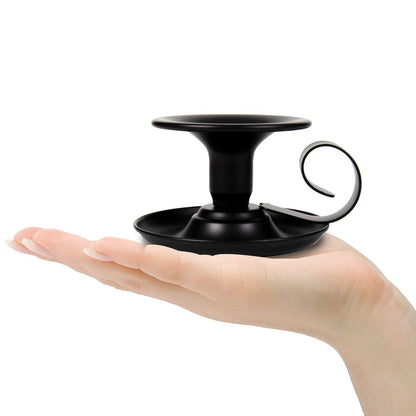 Candle Holders – 2pcs Retro Iron Taper Candlestick Holder Centerpieces for Wedding, Party, Xmas, Home Table Decor (Black,2pcs)