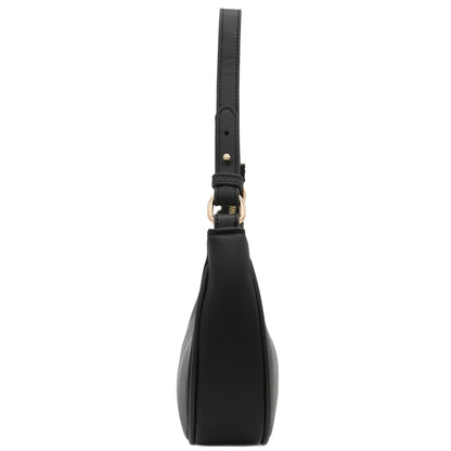 FashionPuzzle Small Crescent Shoulder Bag Underarm Purse (Black)