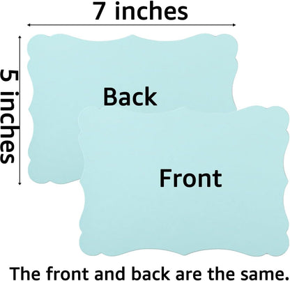 50 Pack Blank Kraft Cards Cardstock Thick Paper Brown Greeting Cards for DIY Gift Card Menus, Baby Shower and Wedding Invitations (Blue, 5 Colors, 5x7IN)