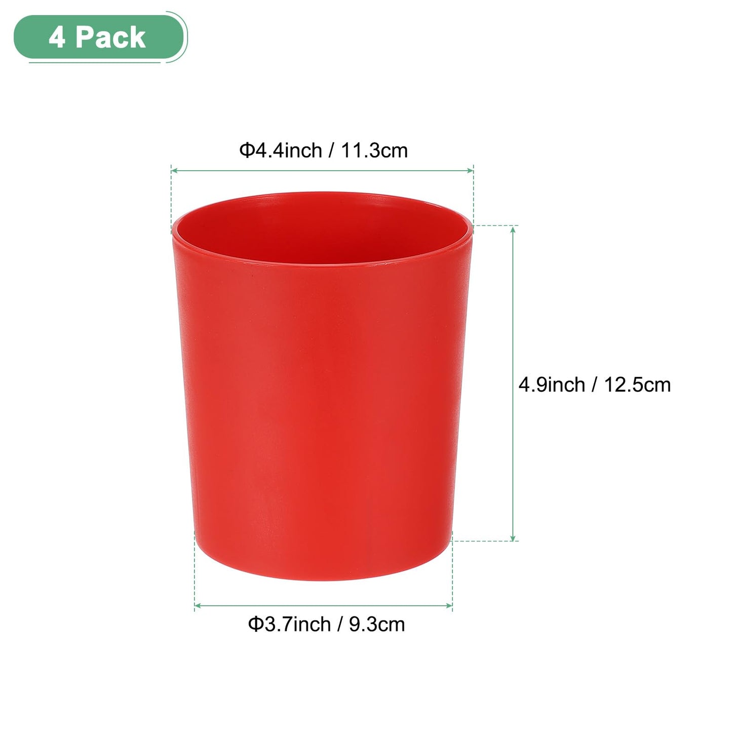 M METERXITY 4-Pack Plastic Plant Pots, 4 Inch Plastic Planters Round Flower Planter Containers Flower Pots for Indoor/Outdoor/Garden, Plant Holder [Red]