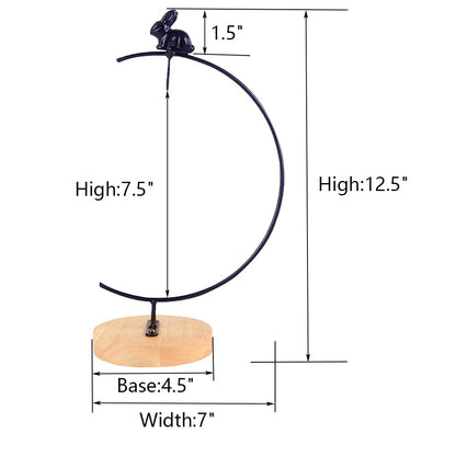 YY YEARCHY Rustic Ornament Display Stand with Rabbit Decoration Air Plants Holder Terrariums Hanging Planter Stand Iron Wire Hanging Pot Hook for Home Decor Ornaments Glass Globe Witch Ball
