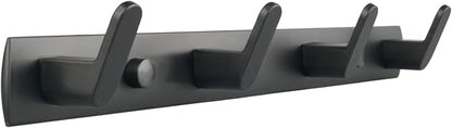 ULIBERMAGNET Magnetic Hooks,Heavy Duty Coat Magnetic Rack,Strong Rubber Magnetic Hanger for Refrigerator,Metal Cabinet,Hanging Coat, Towel, Bag, Backpack(Matte Black/4 Hooks)