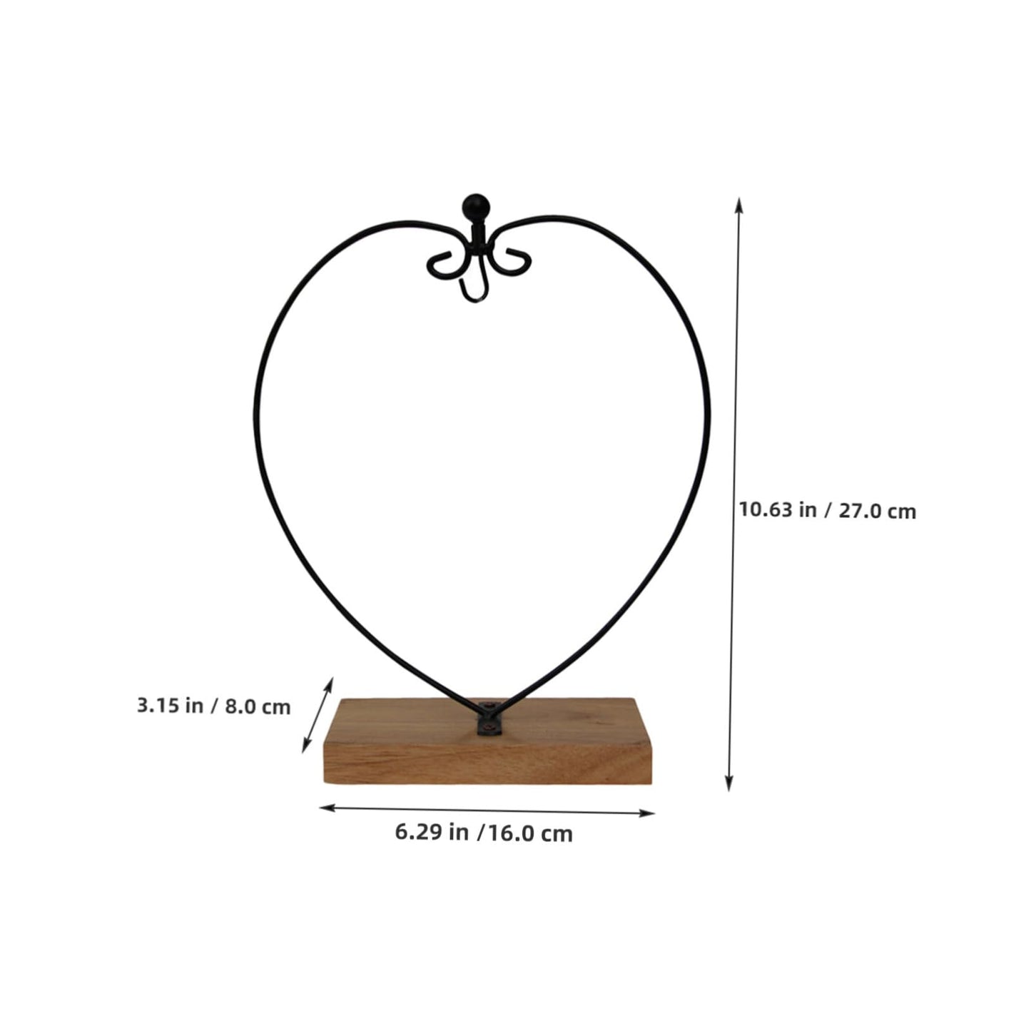 COHEALI Hanging Glass Globe Display Stand with Wooden Base Iron Ornament Holder for Air Plant Terrarium Wedding Party and Home Decoration for Christmas and Birthday Hanging Ornaments