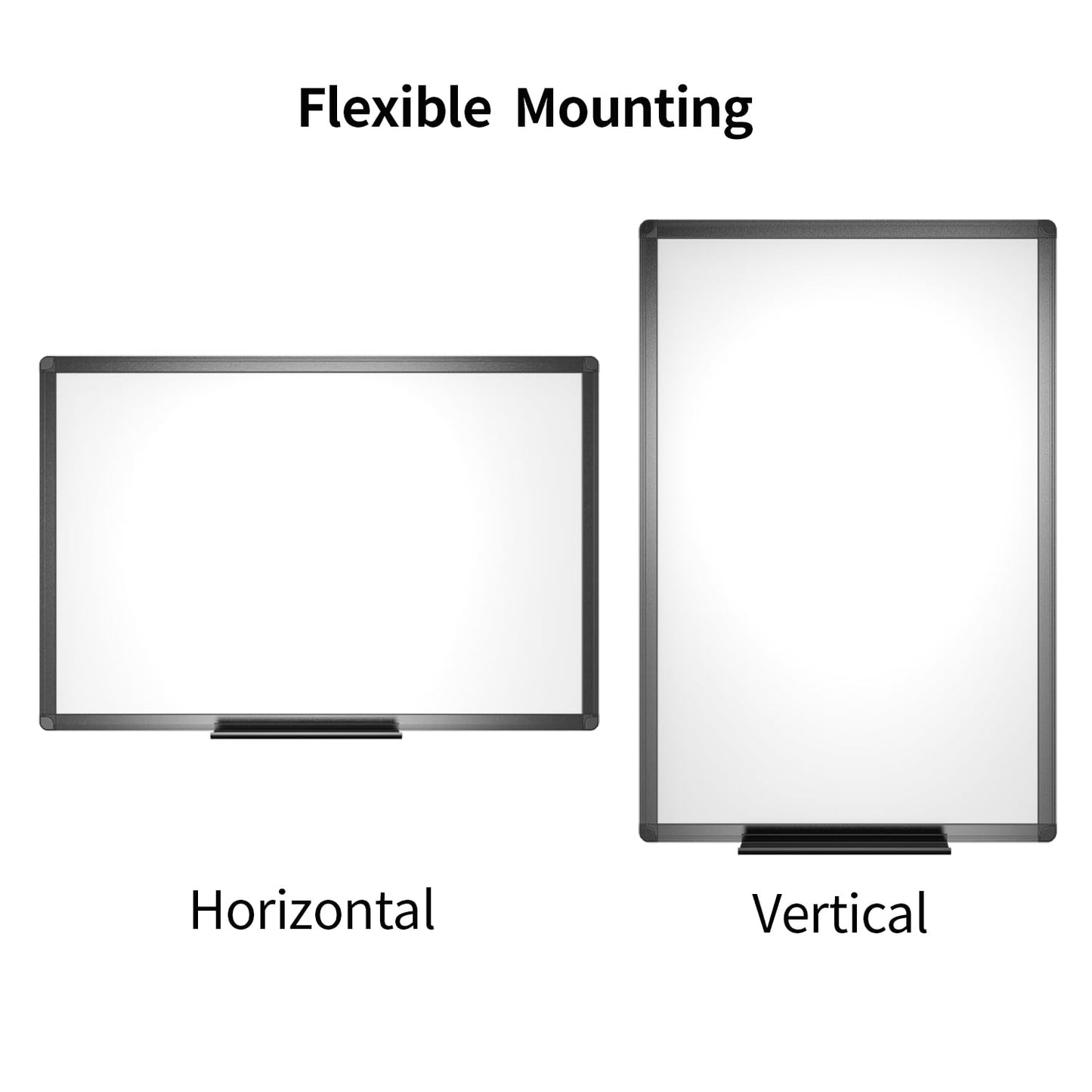 VIZ-PRO Magnetic Dry Erase White Board, 48 X 32 Inches, Black Aluminium Frame