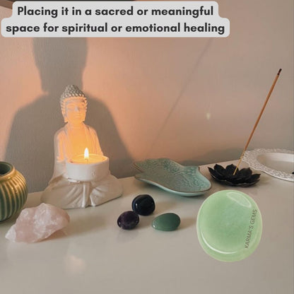 Green Aventurine - Rubbing Natural Thumb Worry Stone - Hold in Your Hand for Relaxation or Anxiety Relief - Enhance Meditation, Aid in Healing the Mind, Body and Spirit