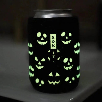 Sok It CanSok Sleeve for Beer & Soda Insulated Neoprene Cover (Fright Night Lights, 12oz Slim Can Sleeve)
