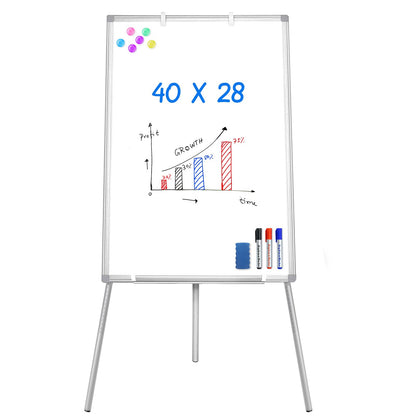 Easel Whiteboard - Magnetic Portable Dry Erase 40 x 28 Tripod Height Adjustable, Flipchart Easel Stand White Board for Office (40x28 White)