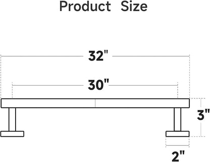 USHOWER Matte Black Bath Towel Bar, 30-Inch Towel Racks for Bathroom Wall-Mounted, SUS304 Stainless Steel Towel Rod (Total Length 32-Inch)