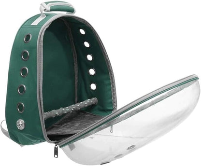 Bird Carriers Parrot Backpack Small Carrying Cage Outdoor Travel Comfortable Breathable Extensible Carrier Backbag 1Pcs Green