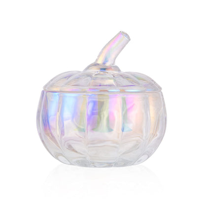 SHOWLOUE Glass Candy Jar with Lid, Food Storage Canister for Wedding Candy Buffet, Pumpkin Jar, Decorative Kitchen Storage for Christmas, Halloween