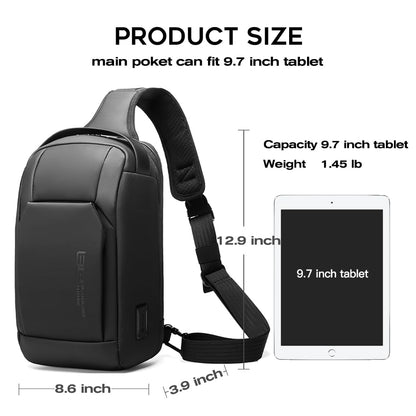 BANGE Fashion Sling Bag, Waterproof Shoulder bag, Crossbody Backpack for Men
