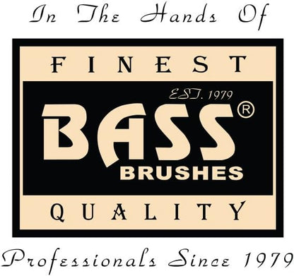 BASS Brushes THE Hybrid PET Groomer Oval Brush, Bamboo-Dark Finish, Small