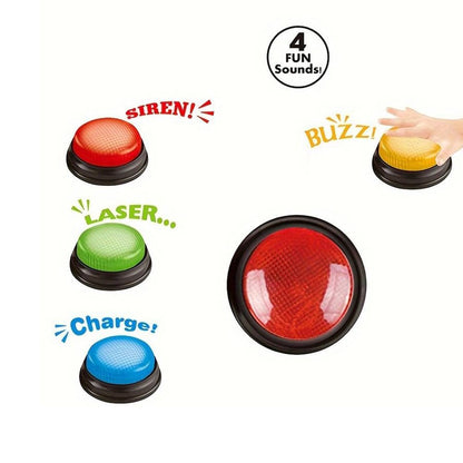 Buzzers for Trivia Games,Game Answer Buzzers with Lights and Sound for ClassroomBuzzer for Game Show,Quizzes Party,Adults and Teacher Supplies(Set of 4)